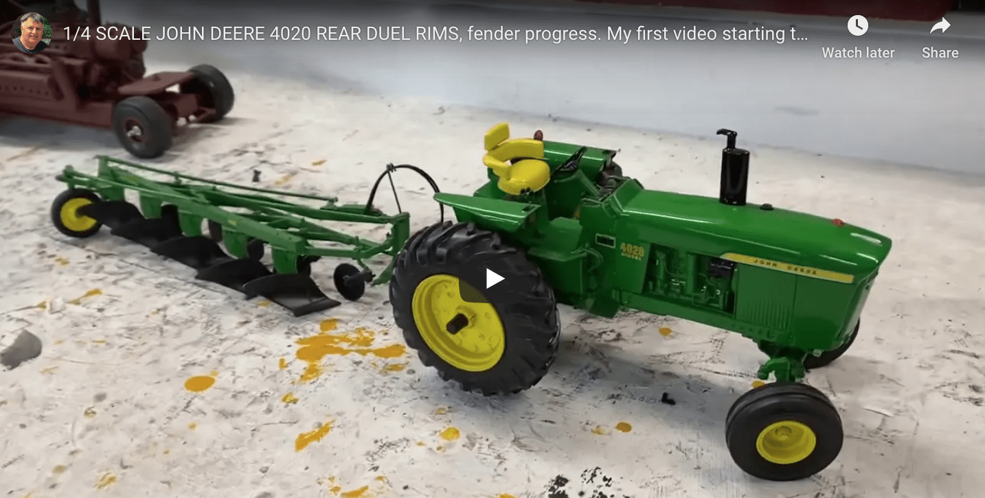 1/4 SCALE JOHN DEERE 4020 REAR DUEL RIMS, fender progress. My first ...